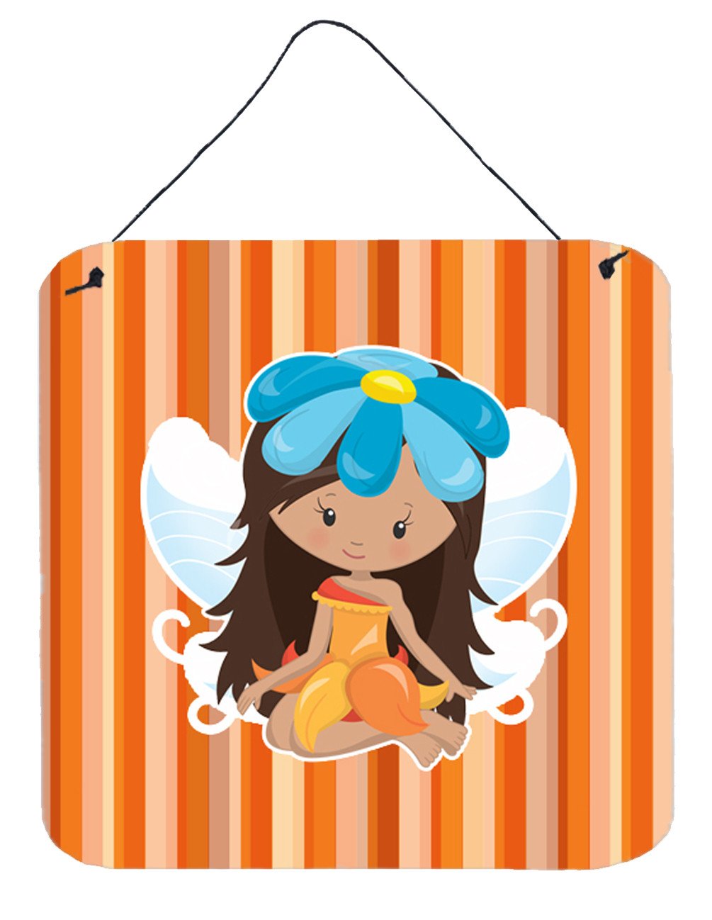 Fairy Orange Stripes Wall or Door Hanging Prints BB6913DS66 by Caroline&#39;s Treasures