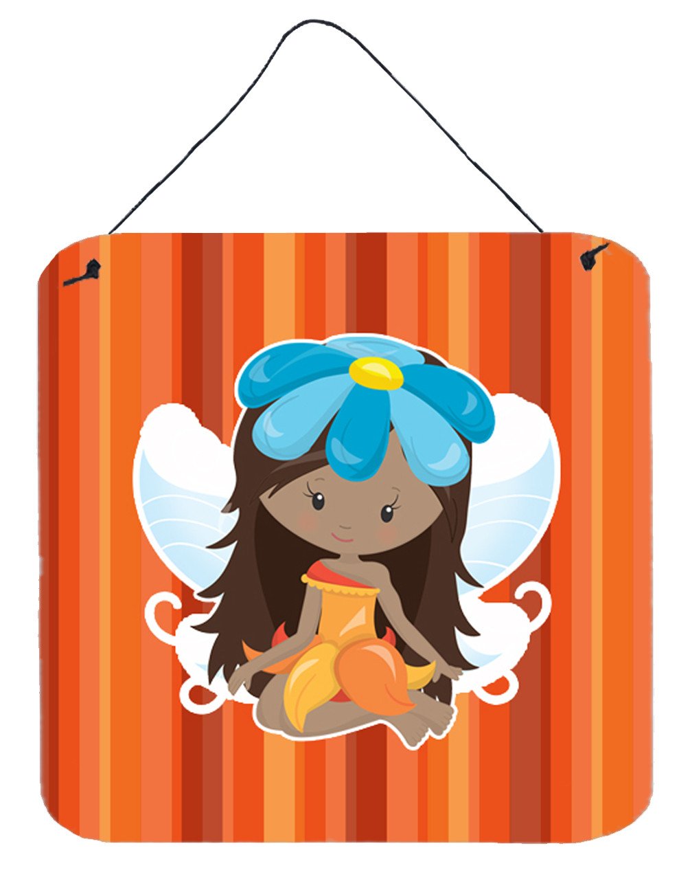 Fairy Orange Stripes Wall or Door Hanging Prints BB6915DS66 by Caroline's Treasures