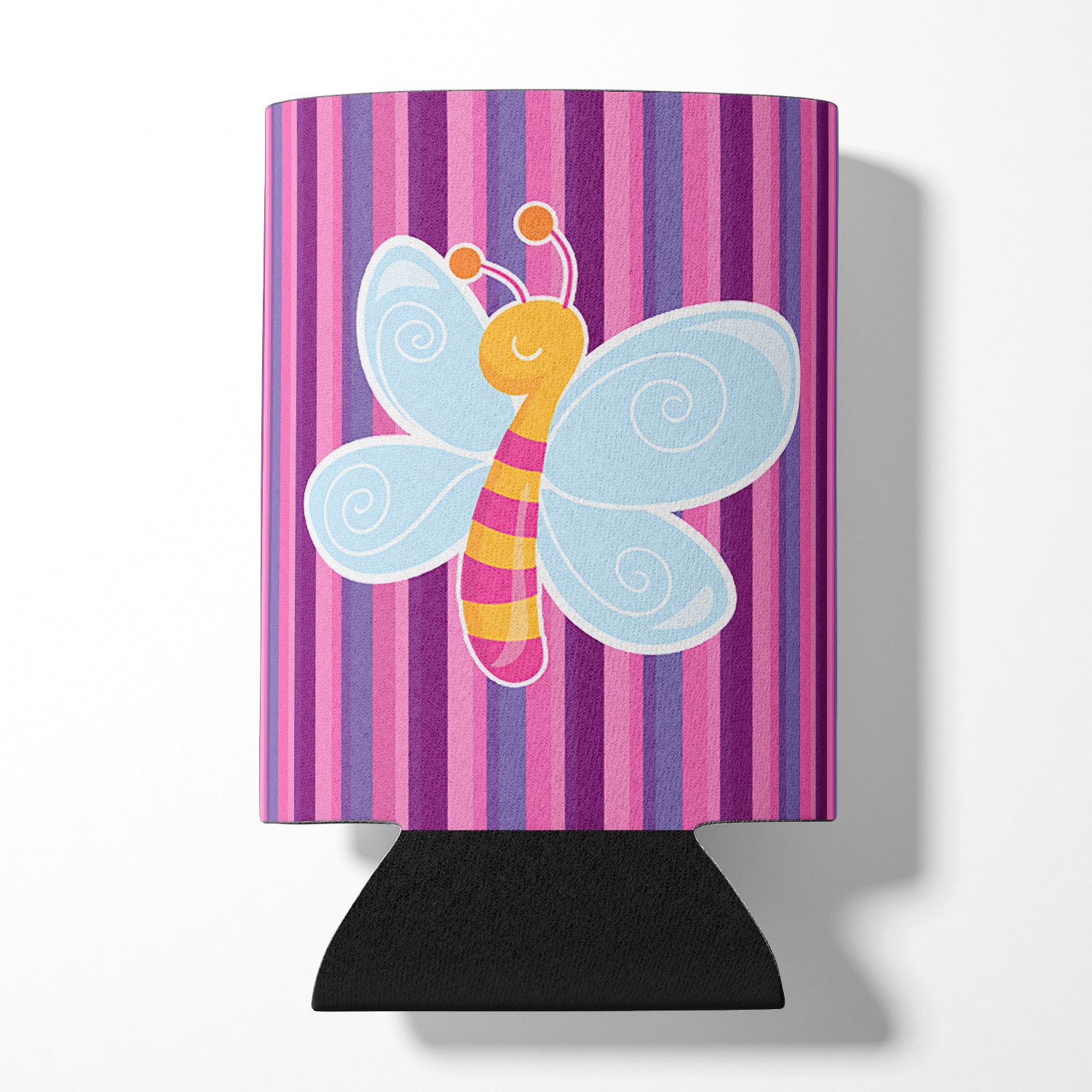 Dragonfly in Pink Stripes Can or Bottle Hugger BB6916CC  the-store.com.