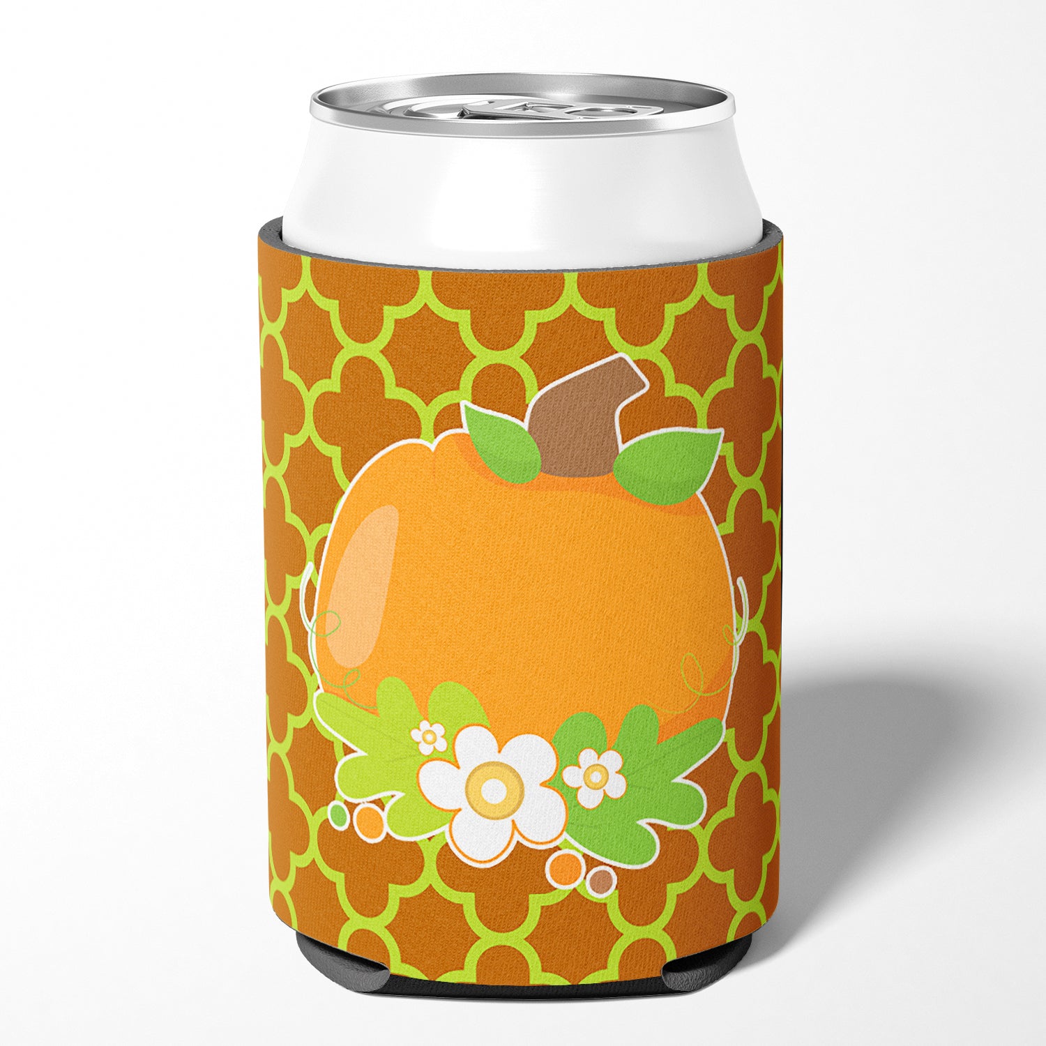 Fall Pumpkin Orange Quatrfoil Can or Bottle Hugger BB6919CC  the-store.com.