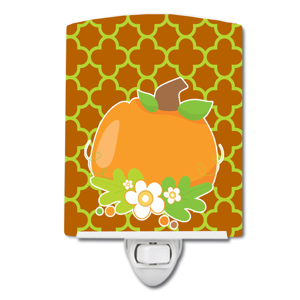 Fall Pumpkin Orange Quatrfoil Ceramic Night Light BB6919CNL - the-store.com