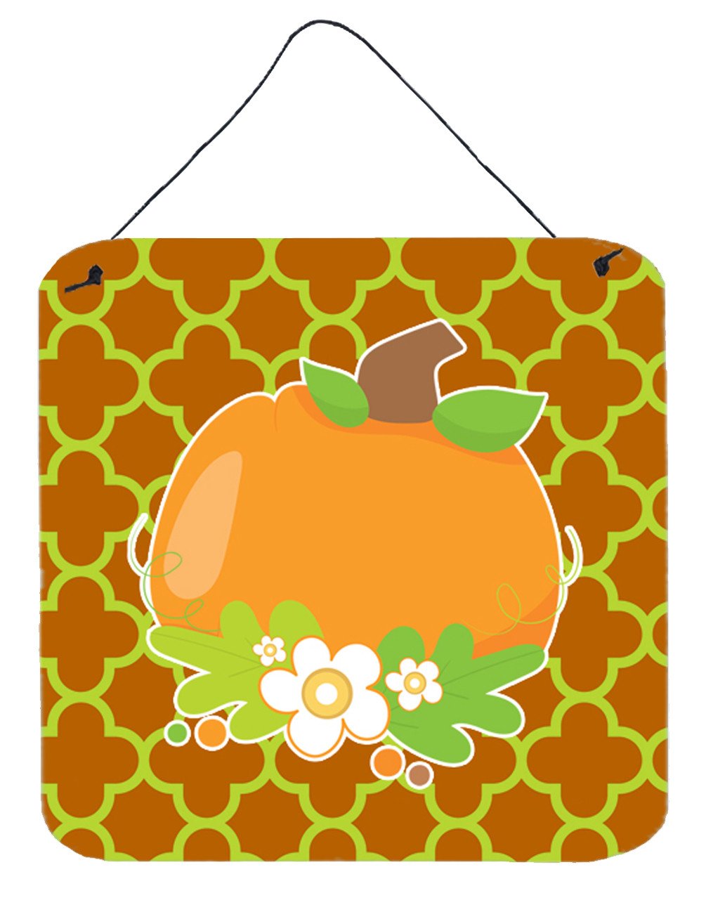 Fall Pumpkin Orange Quatrfoil Wall or Door Hanging Prints BB6919DS66 by Caroline&#39;s Treasures