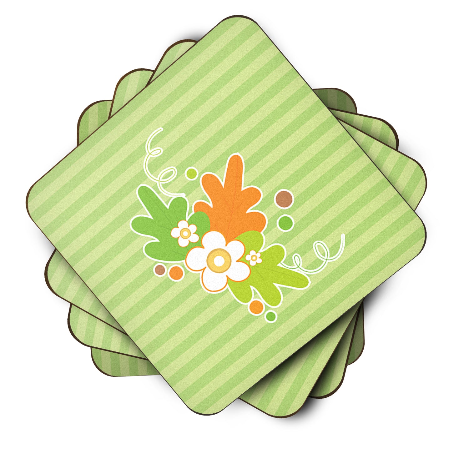 Fall Leaves Foam Coaster Set of 4 BB6921FC - the-store.com