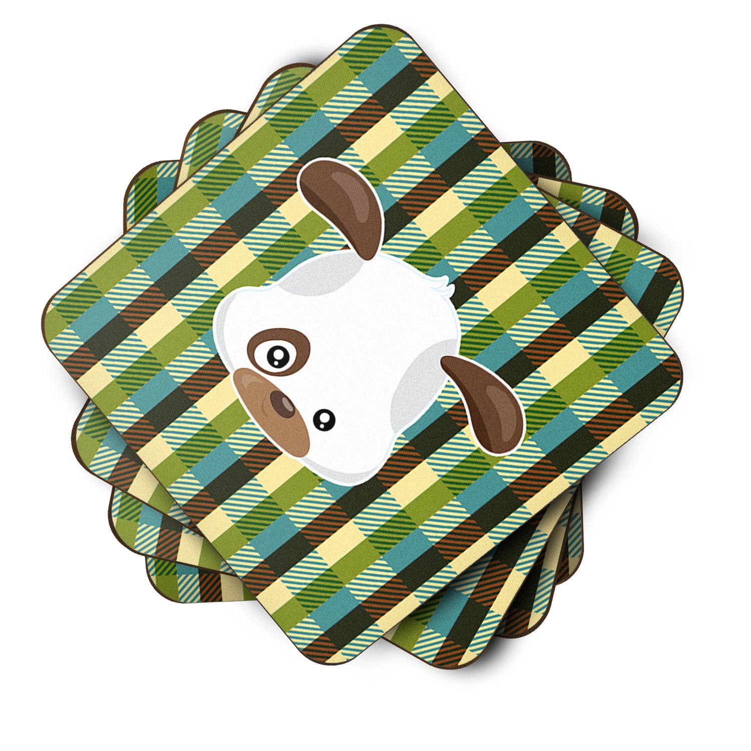 Dog Face Foam Coaster Set of 4 BB6925FC - the-store.com