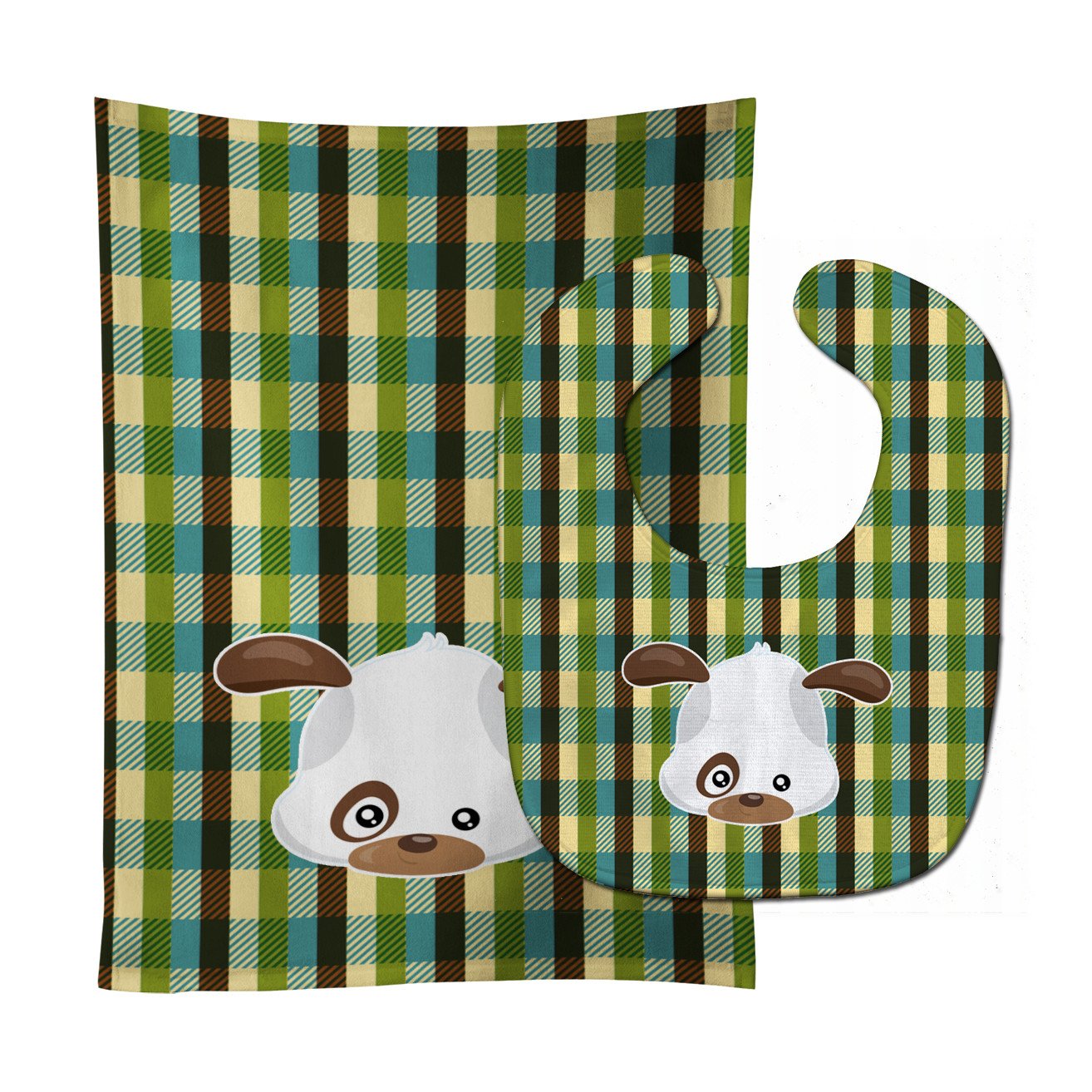 Dog Face Baby Bib & Burp Cloth BB6925STBU by Caroline's Treasures