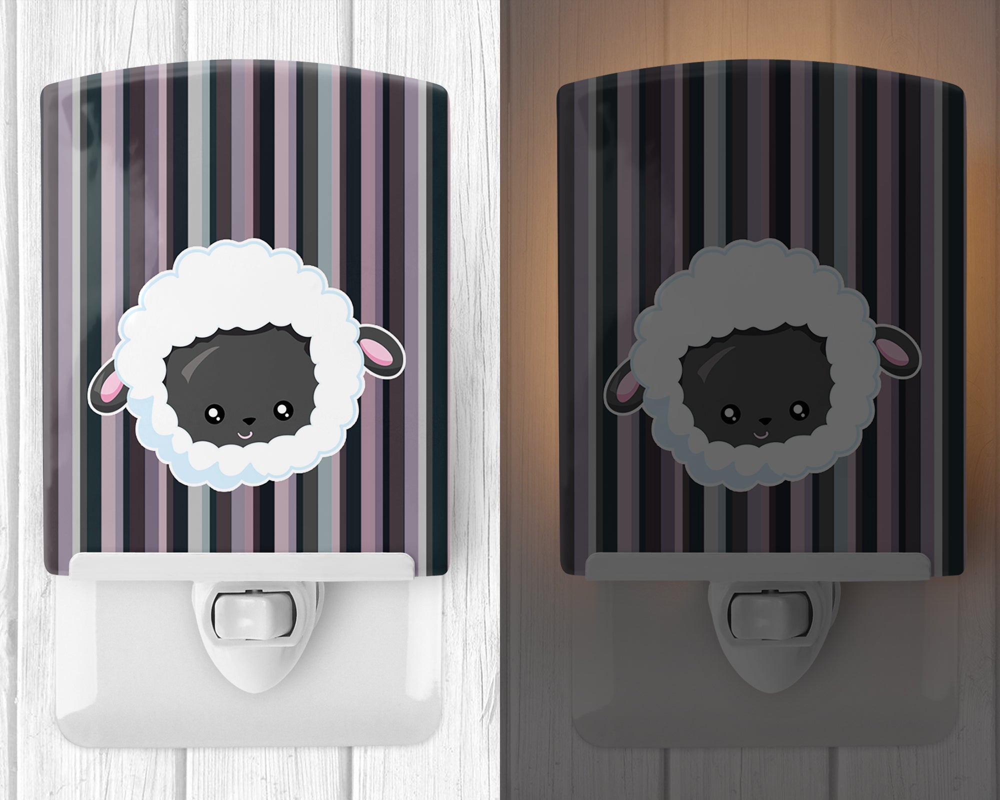 Black Sheep Lamb Face  Ceramic Night Light BB6931CNL - the-store.com