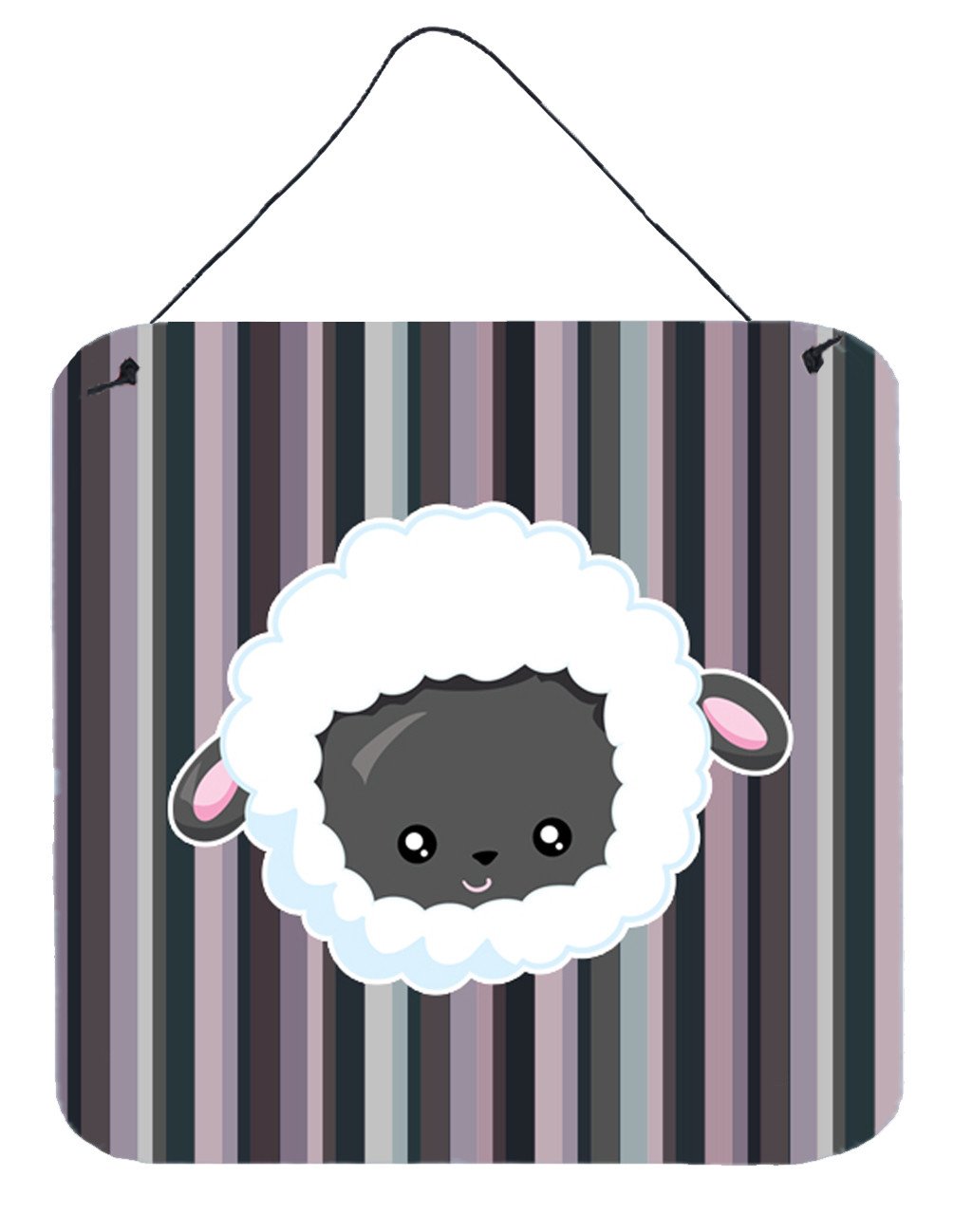 Black Sheep Lamb Face  Wall or Door Hanging Prints BB6931DS66 by Caroline's Treasures