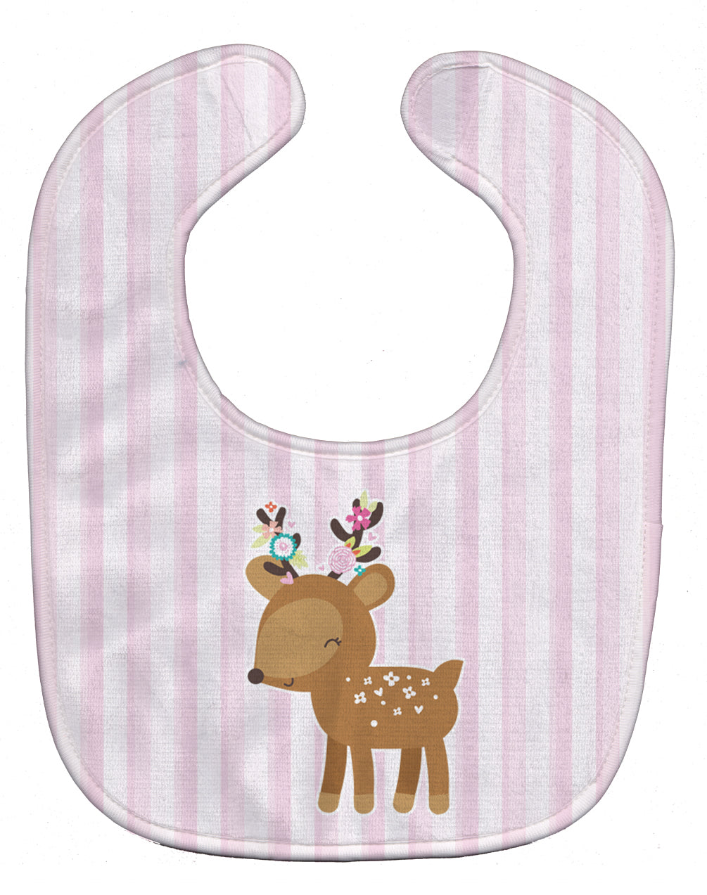 Deer in Pink Stripes Baby Bib BB6934BIB - the-store.com