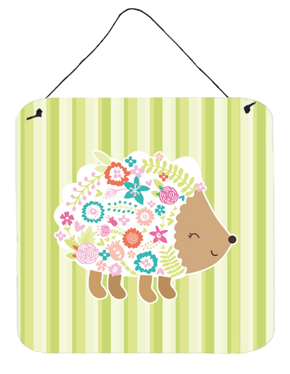 Flowered Hedgehog Wall or Door Hanging Prints by Caroline&#39;s Treasures