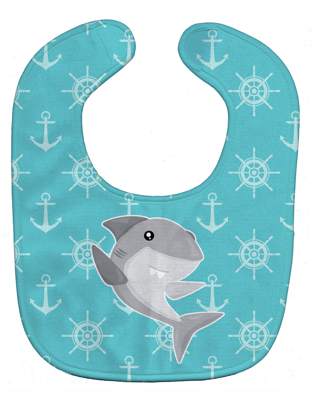 Shark on Blue Nautical Baby Bib BB6940BIB - the-store.com