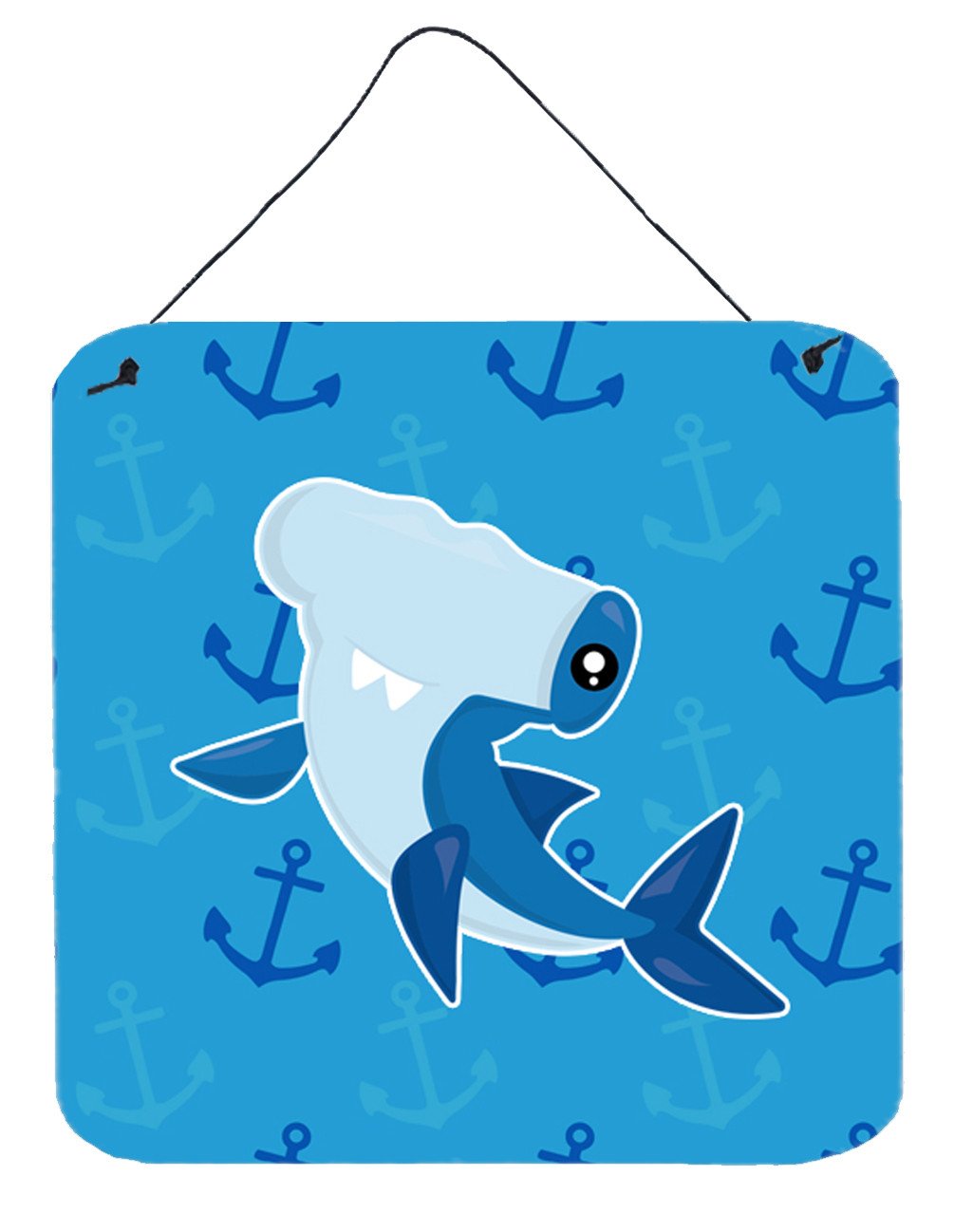 Hammerhead Shark on Anchors Wall or Door Hanging Prints BB6941DS66 by Caroline's Treasures