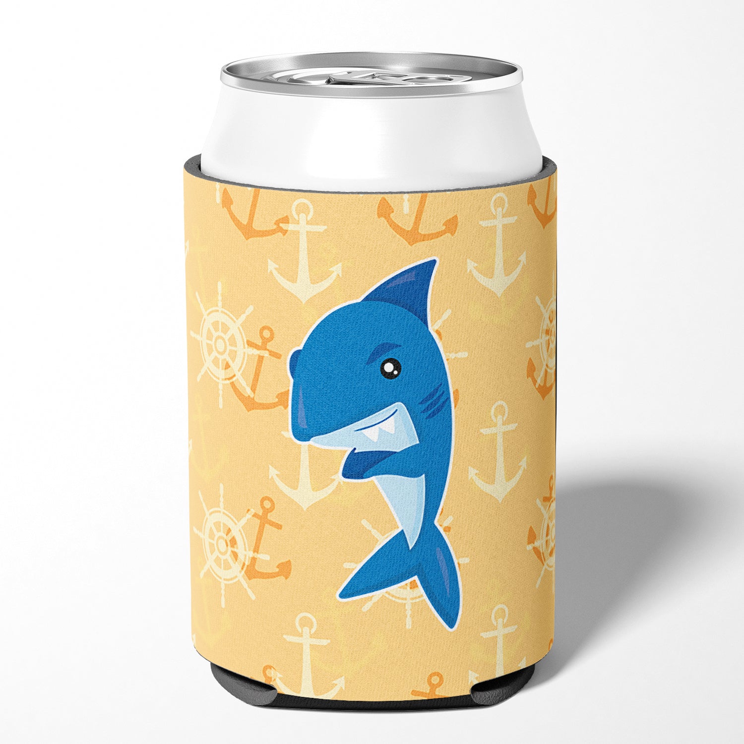 Shark on Beige Nautical Can or Bottle Hugger BB6946CC  the-store.com.