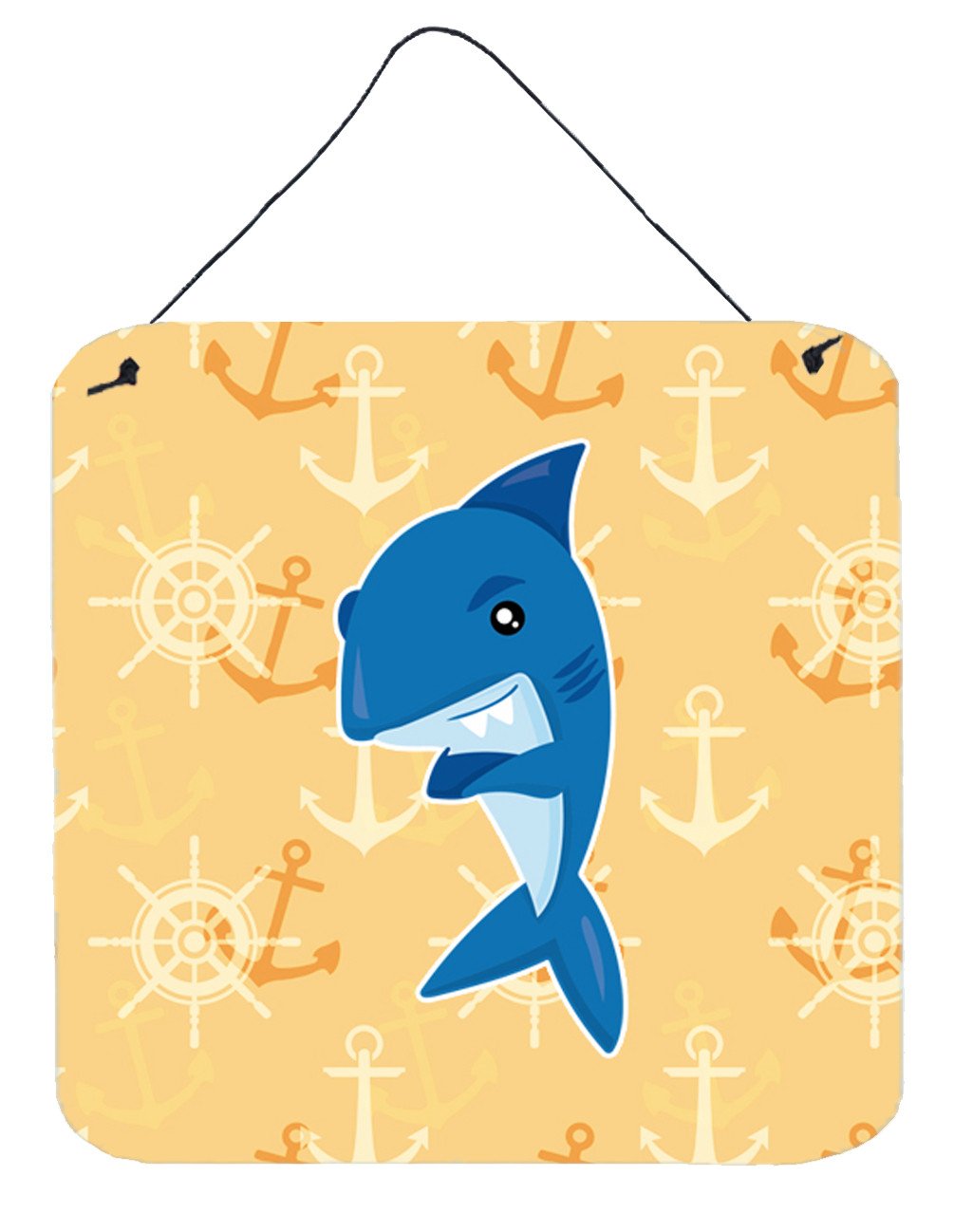 Shark on Beige Nautical Wall or Door Hanging Prints BB6946DS66 by Caroline's Treasures