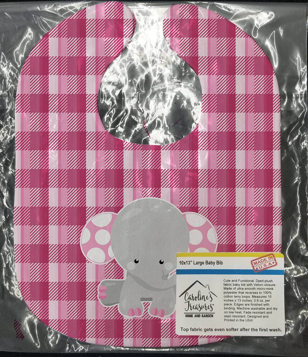 Elephant Pink Gingham Baby Bib BB6952BIB - the-store.com