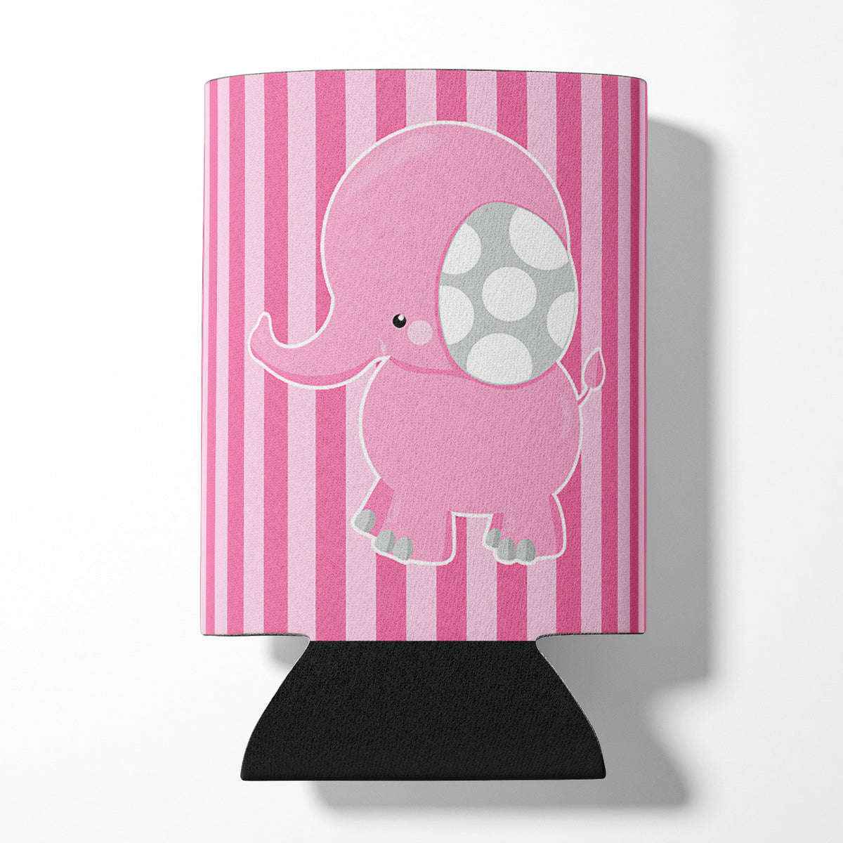 Elephant on Pink Stripes Can or Bottle Hugger BB6955CC  the-store.com.