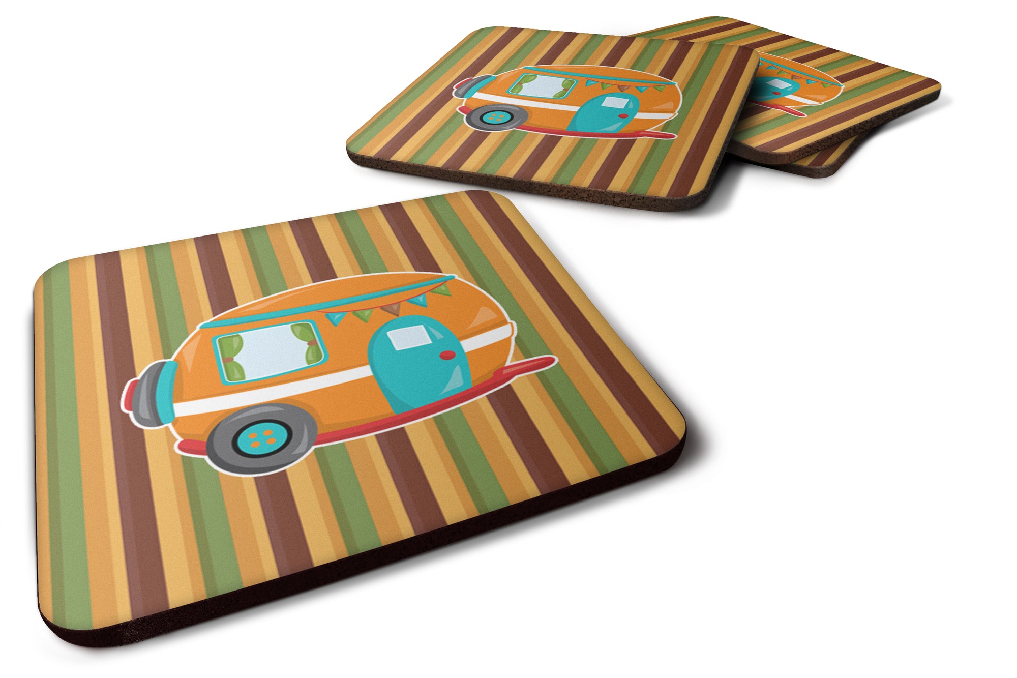 Retro Camper Foam Coaster Set of 4 BB6956FC - the-store.com