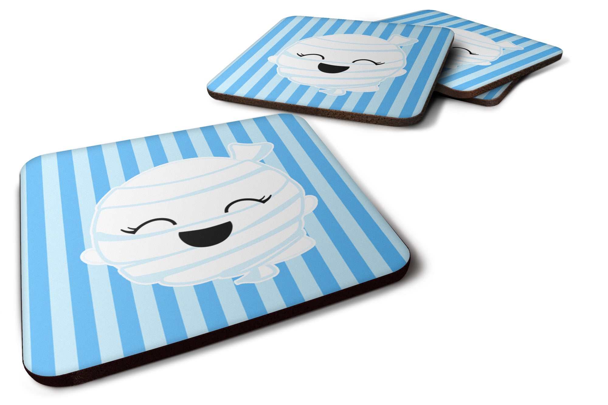 Halloween Ghost Mummy Foam Coaster Set of 4 BB6960FC - the-store.com