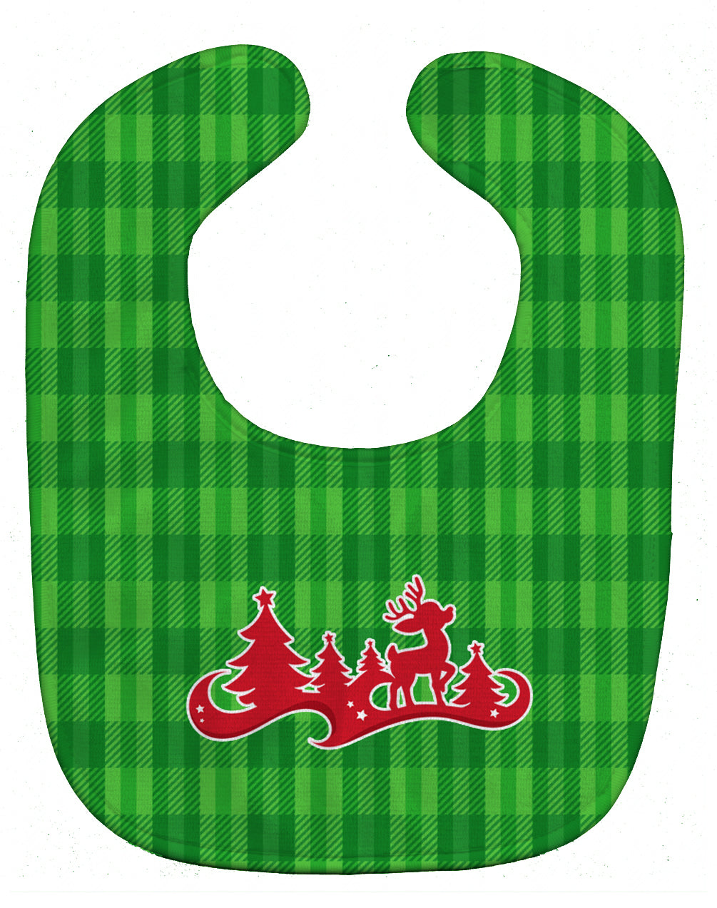 Christmas Tree Reindeer Green Baby Bib BB6973BIB - the-store.com