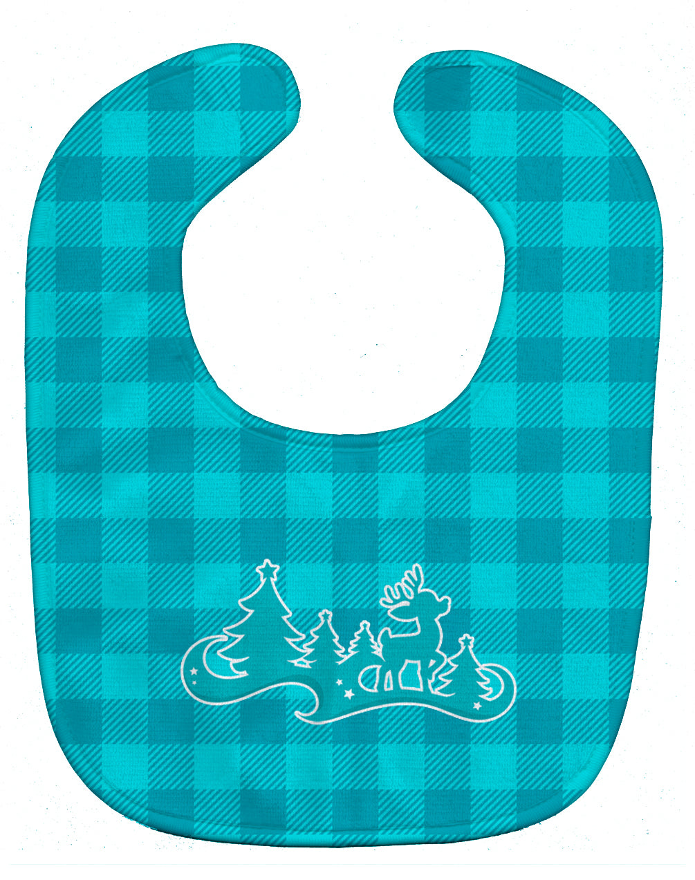 Christmas Tree Reindeer Blue Baby Bib BB6974BIB - the-store.com