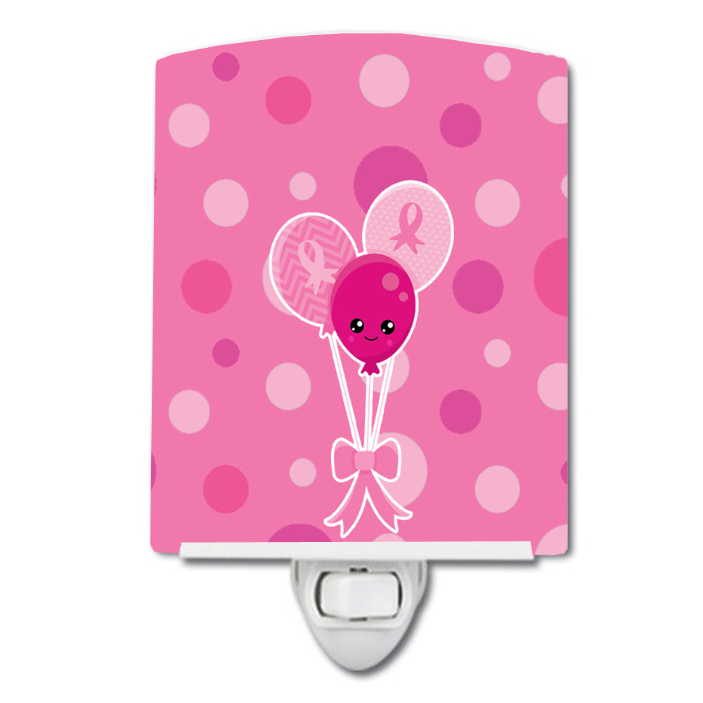 Breast Cancer Awareness Ribbon Balloons Ceramic Night Light BB6979CNL - the-store.com