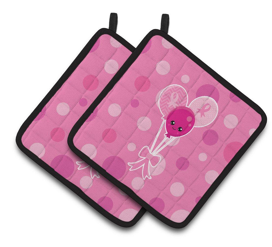 Breast Cancer Awareness Ribbon Balloons Pair of Pot Holders BB6979PTHD by Caroline's Treasures