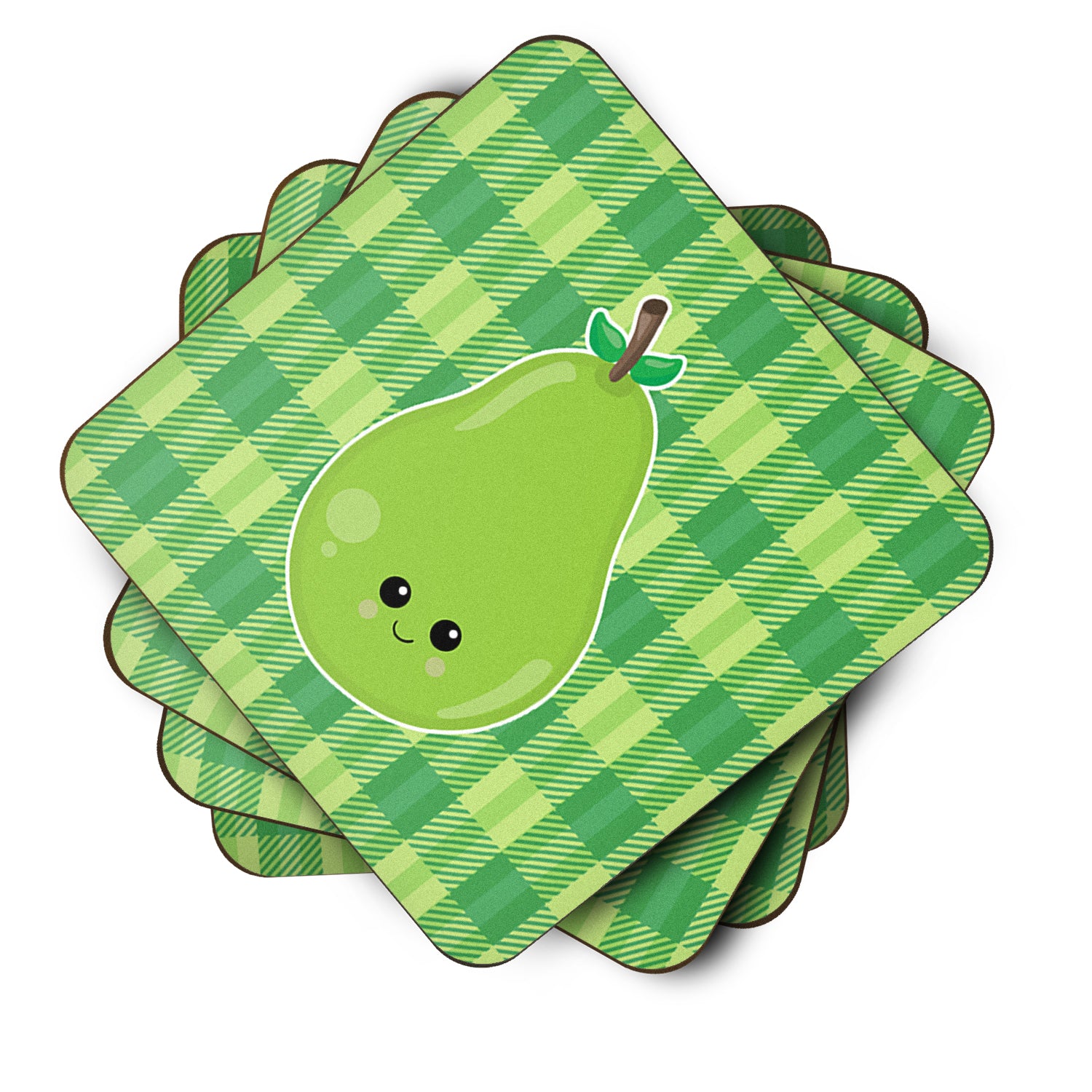 Pear Face Foam Coaster Set of 4 BB6986FC - the-store.com