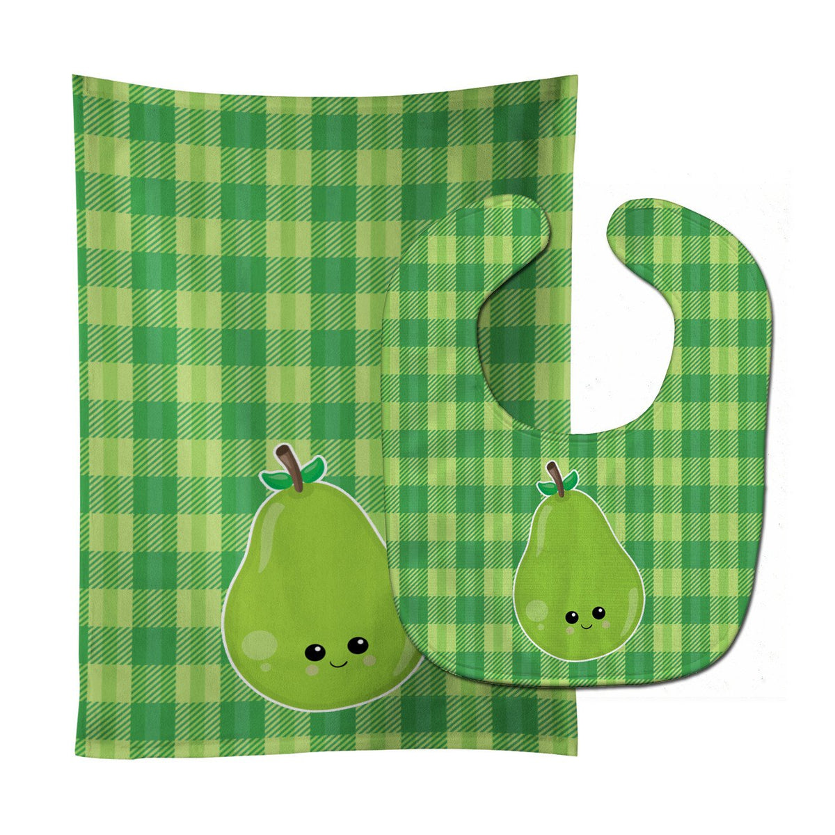 Pear Face Baby Bib &amp; Burp Cloth BB6986STBU by Caroline&#39;s Treasures