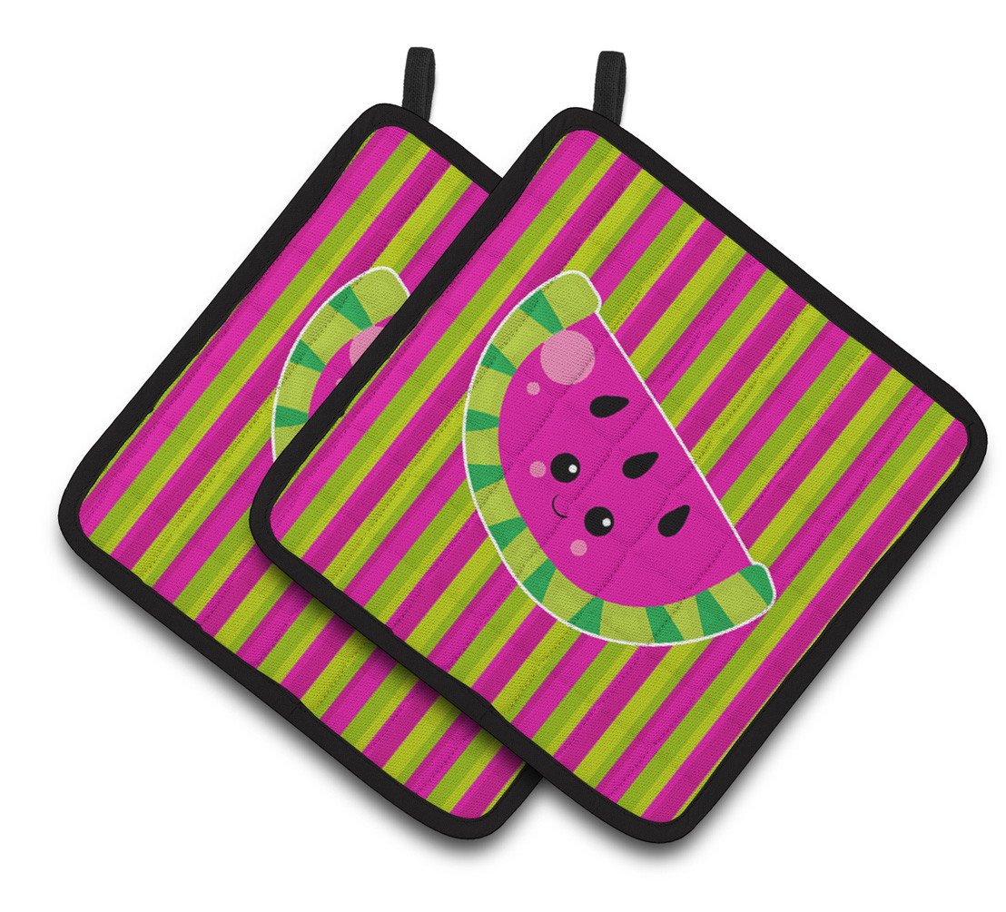 Watermelon Face Pair of Pot Holders BB6987PTHD by Caroline's Treasures