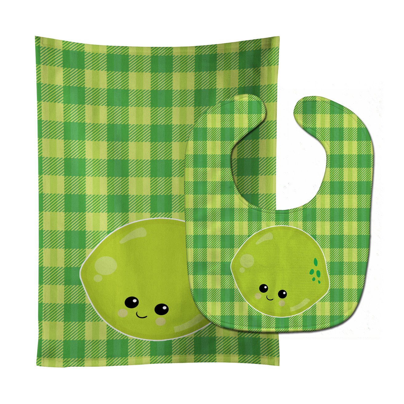 Lime Face Baby Bib & Burp Cloth BB6988STBU by Caroline's Treasures