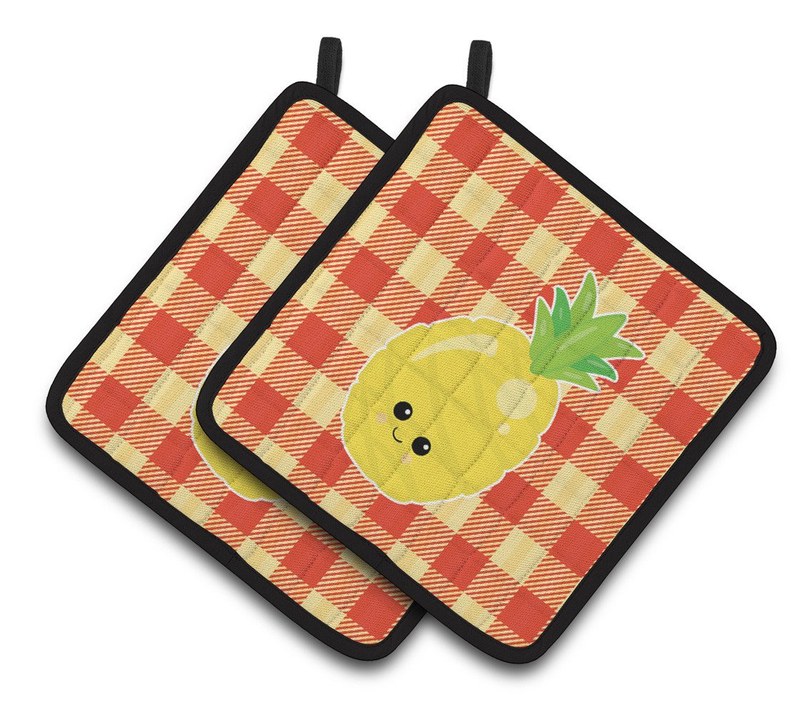 Pineapple Face Pair of Pot Holders BB6992PTHD by Caroline's Treasures