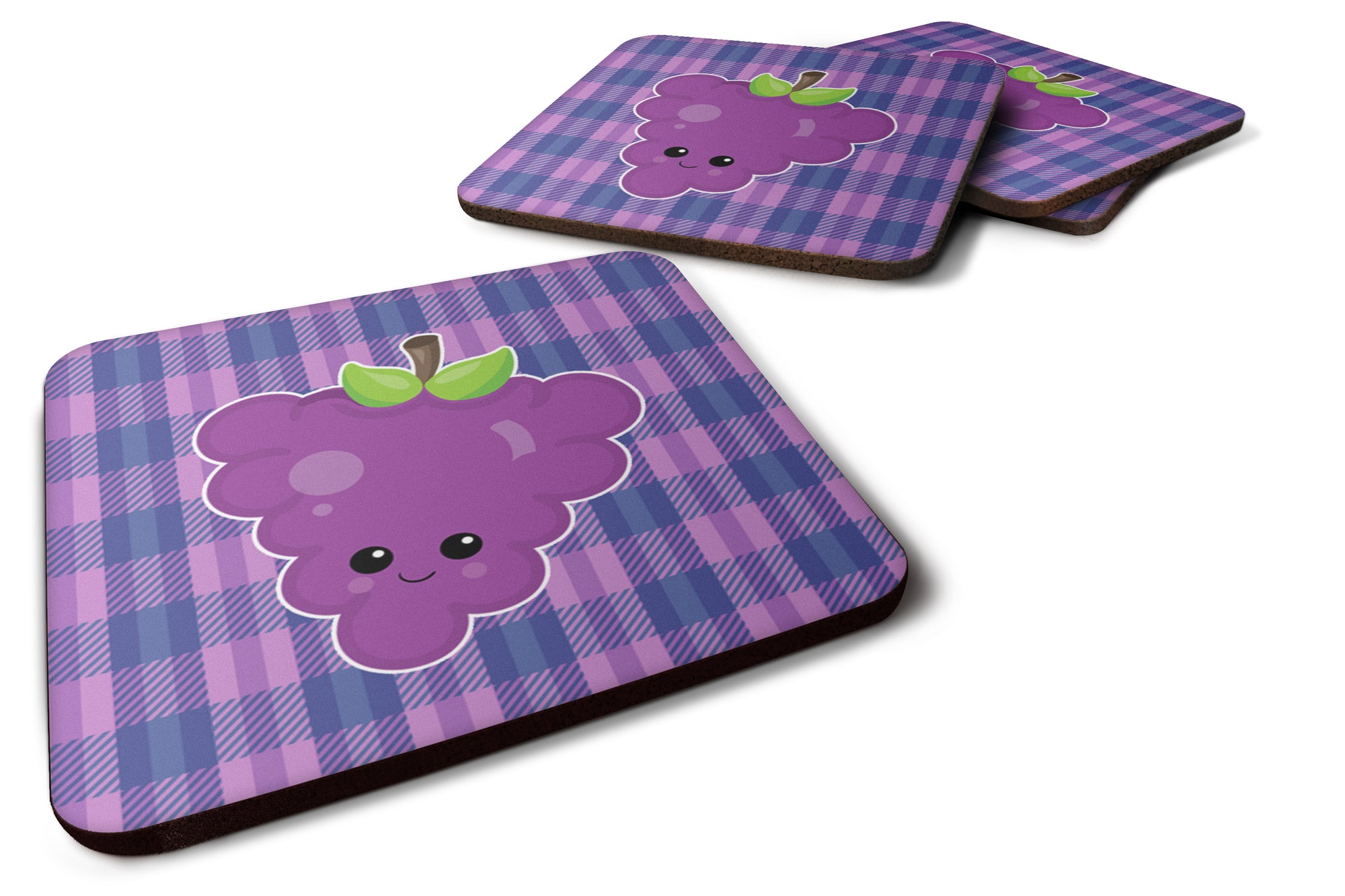 Grape Face Foam Coaster Set of 4 BB6994FC - the-store.com