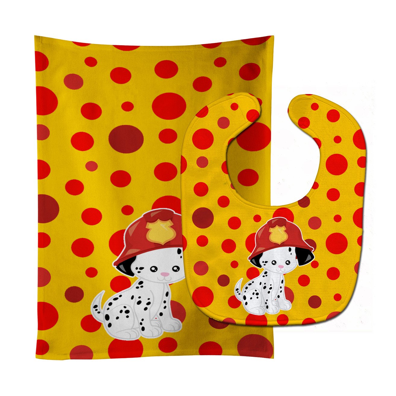 Fireman Dalmatian Puppy Baby Bib & Burp Cloth BB6999STBU by Caroline's Treasures