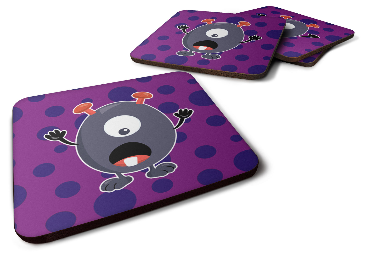 Little Monster Grape Gordo Foam Coaster Set of 4 BB7002FC - the-store.com