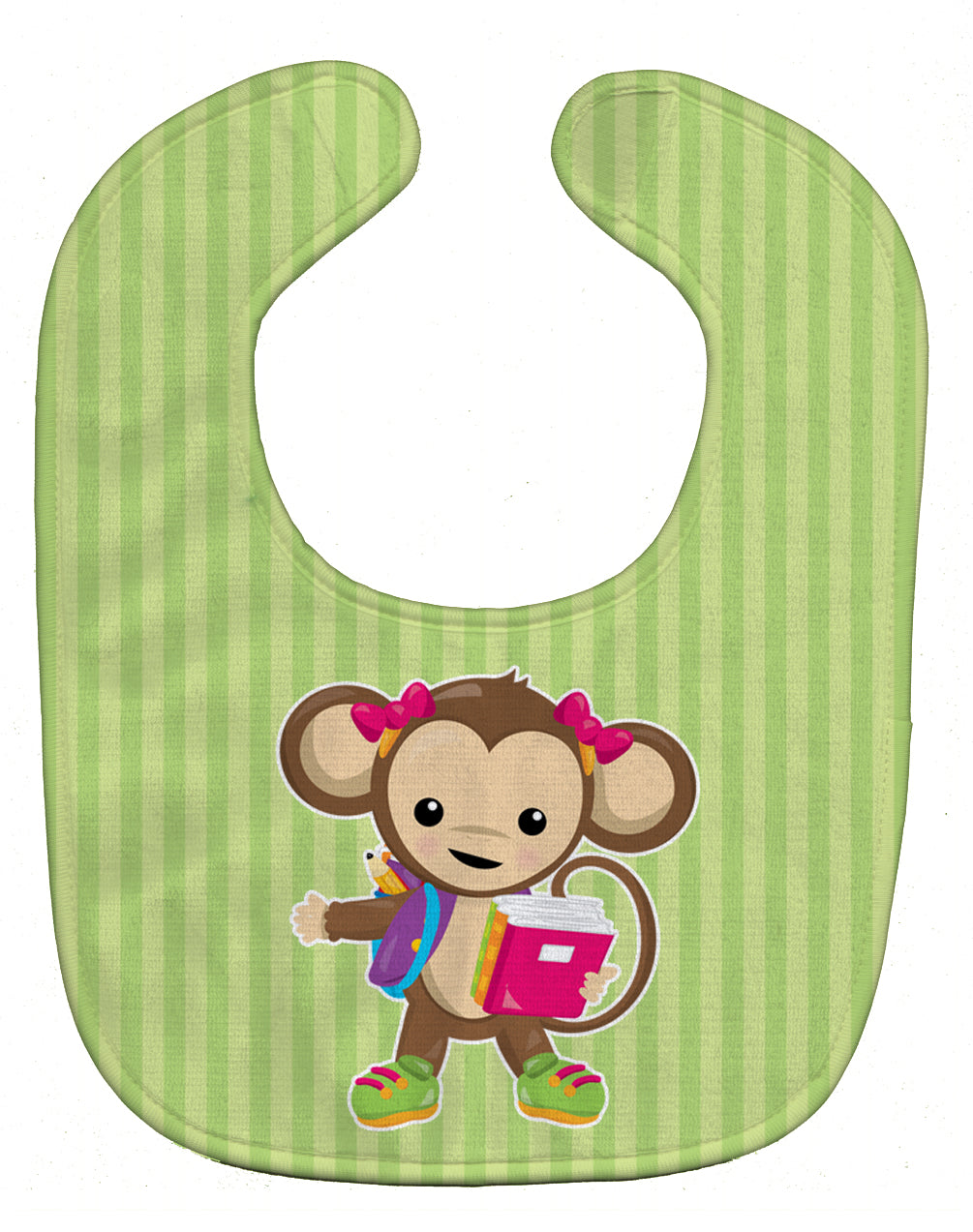 Monkey Going to School Baby Bib BB7016BIB - the-store.com