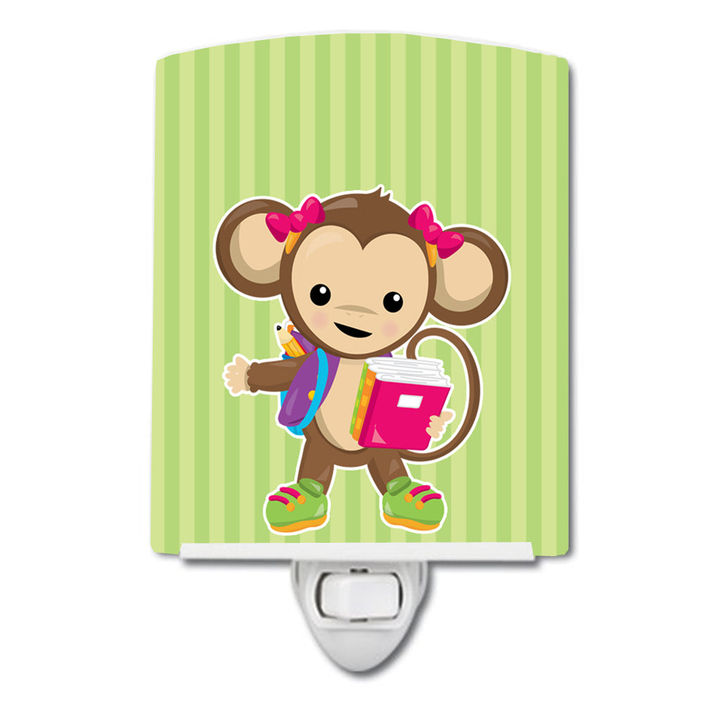 Monkey Going to School Ceramic Night Light BB7016CNL - the-store.com