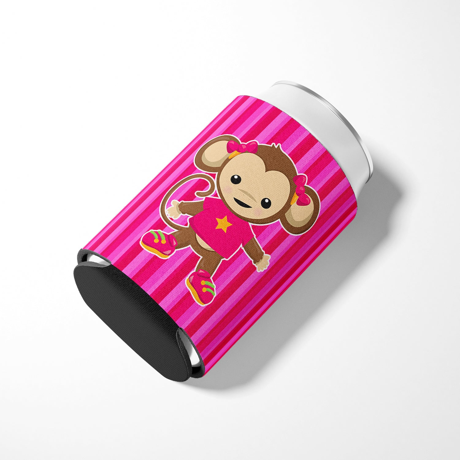 Monkey on Pink Stripes Can or Bottle Hugger BB7020CC  the-store.com.