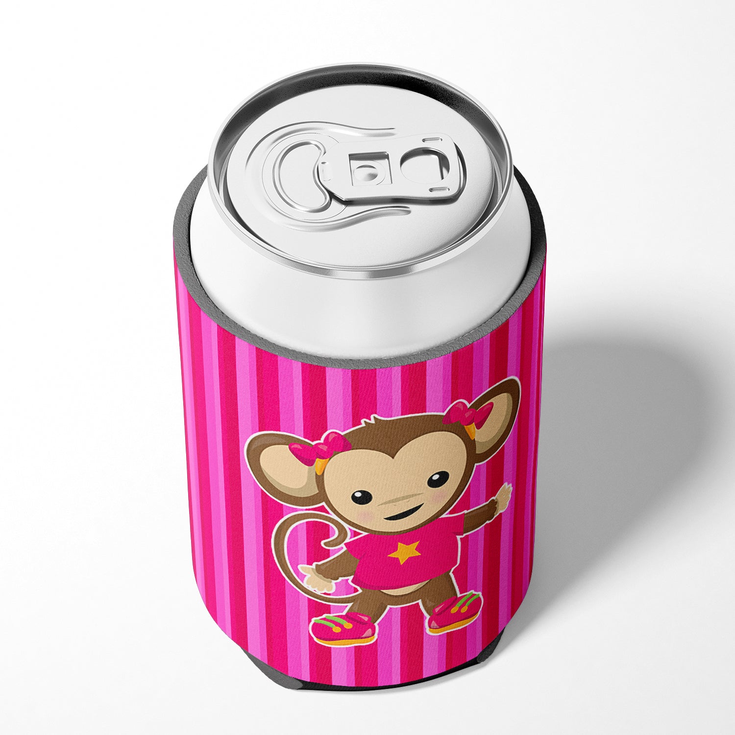 Monkey on Pink Stripes Can or Bottle Hugger BB7020CC  the-store.com.
