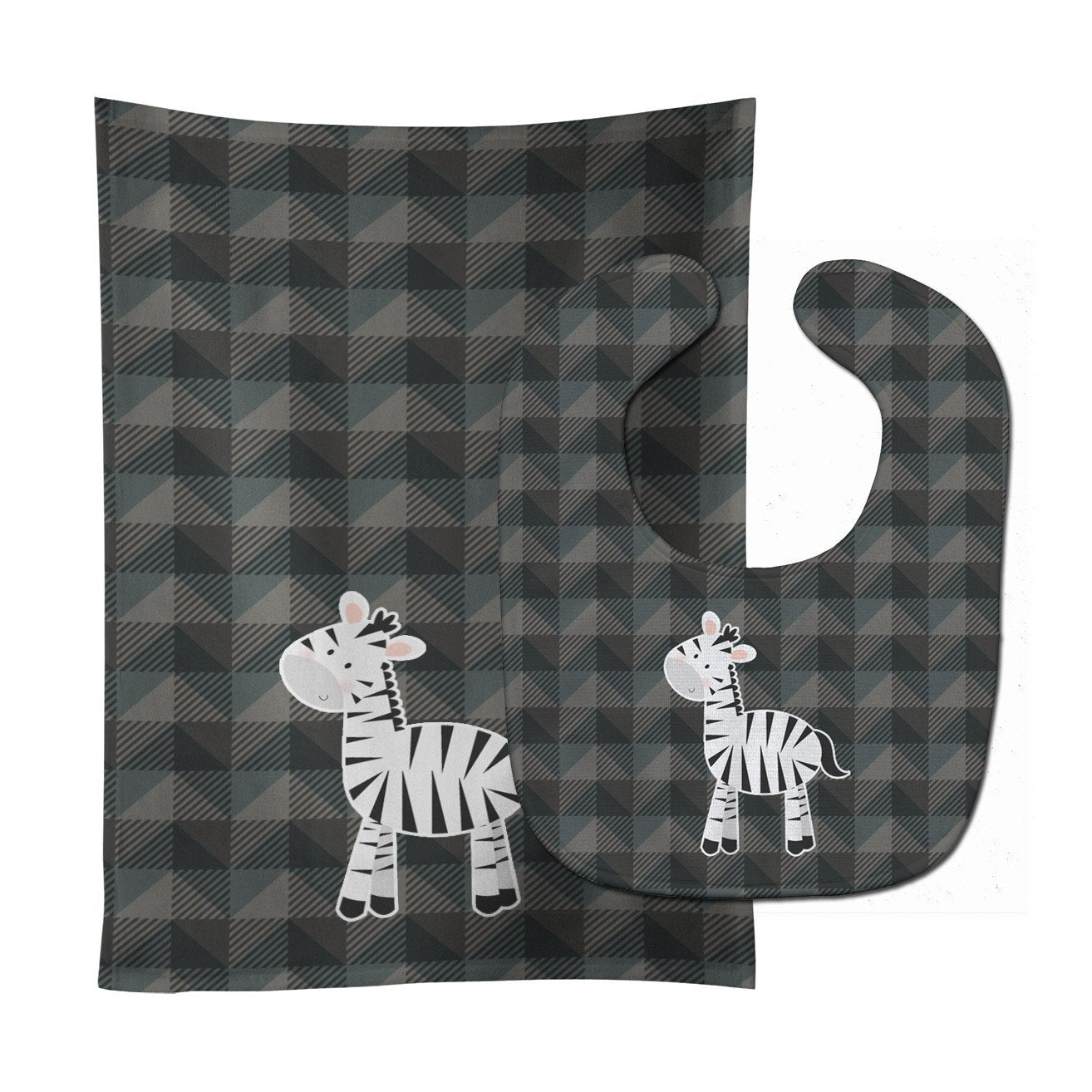 Zebra Baby Bib & Burp Cloth BB7026STBU by Caroline's Treasures