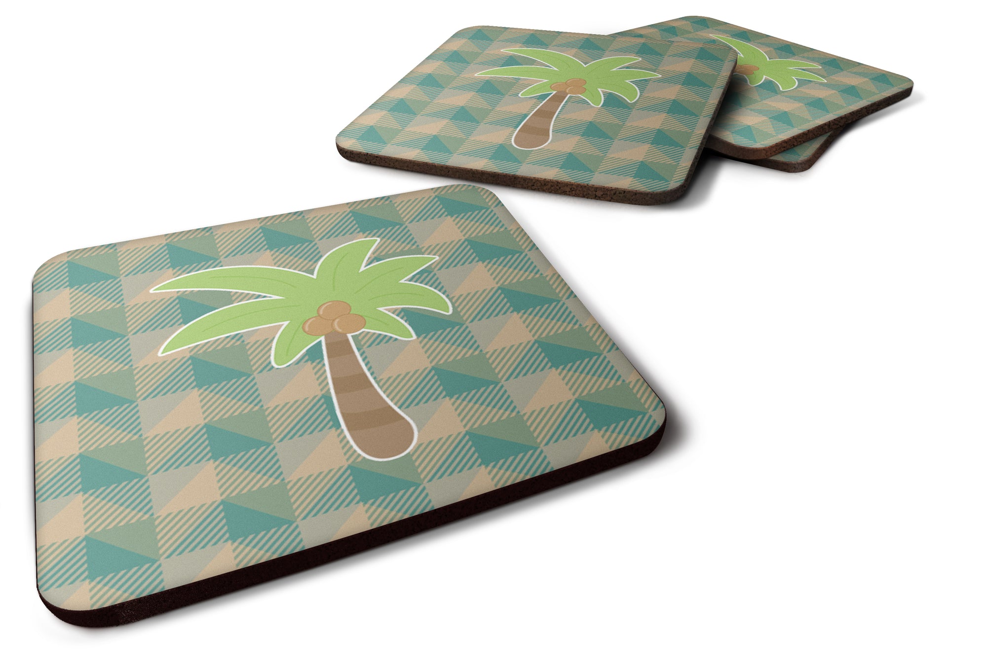 Palm Tree Foam Coaster Set of 4 BB7028FC - the-store.com