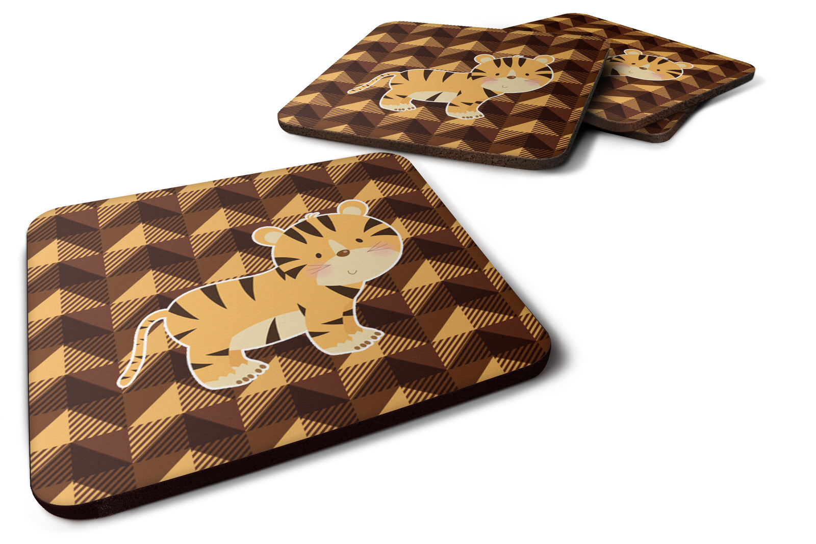 Tiger Foam Coaster Set of 4 BB7029FC - the-store.com