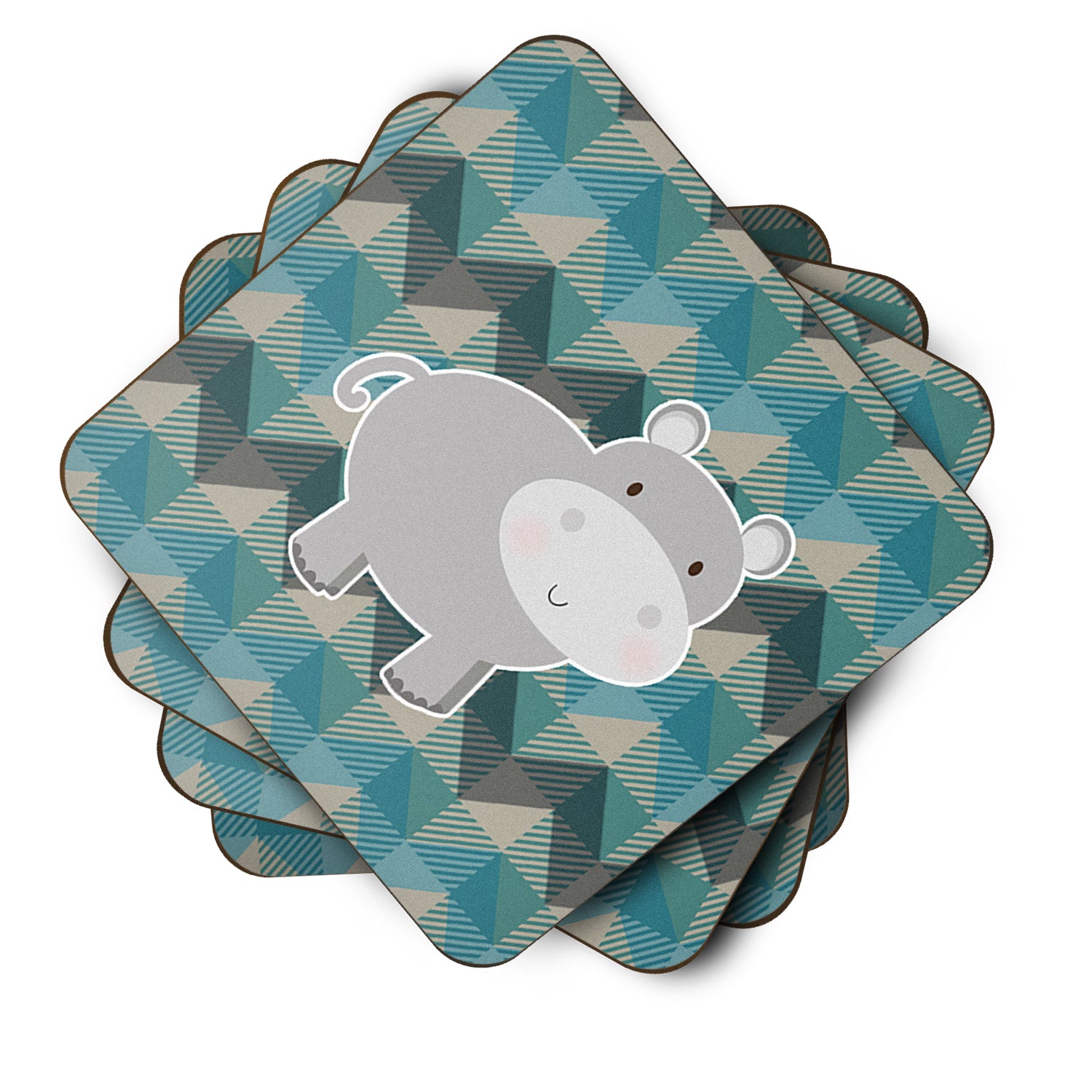 Hippopotamus Foam Coaster Set of 4 BB7031FC - the-store.com