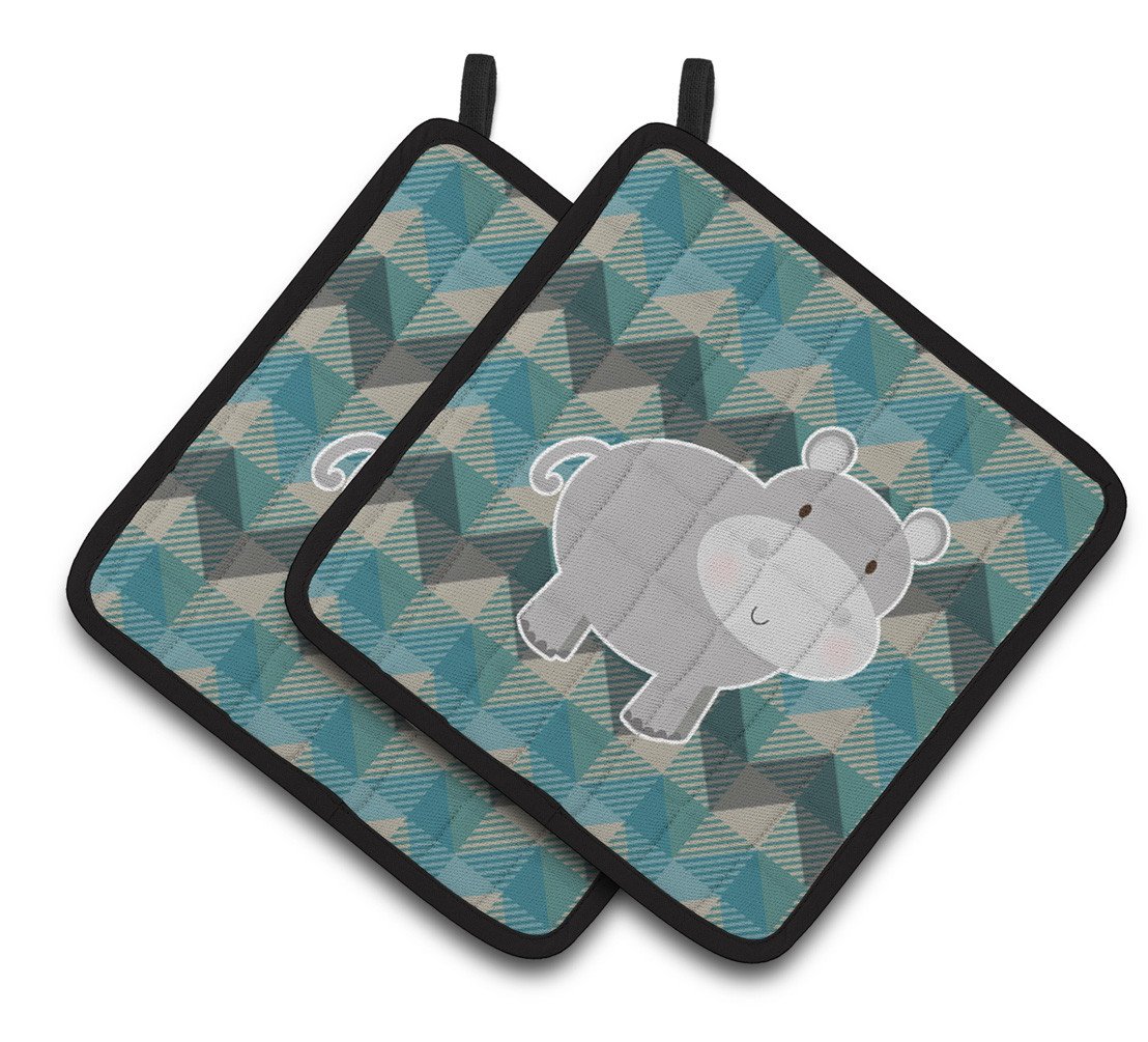 Hippopotamus Pair of Pot Holders BB7031PTHD by Caroline's Treasures