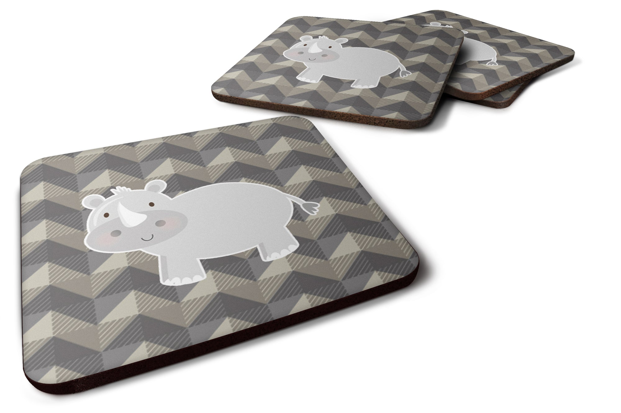 Rhinoceros Foam Coaster Set of 4 BB7033FC - the-store.com