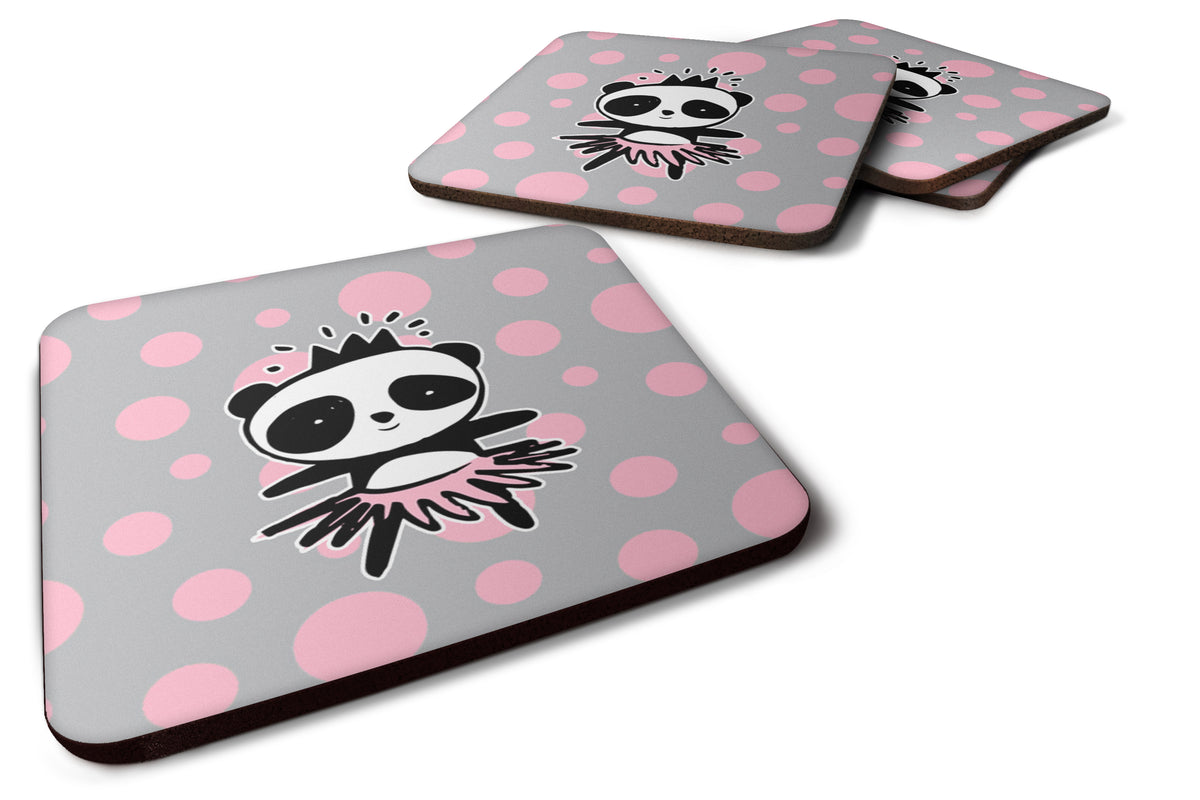 Panda Bear Ballerina Foam Coaster Set of 4 BB7035FC - the-store.com