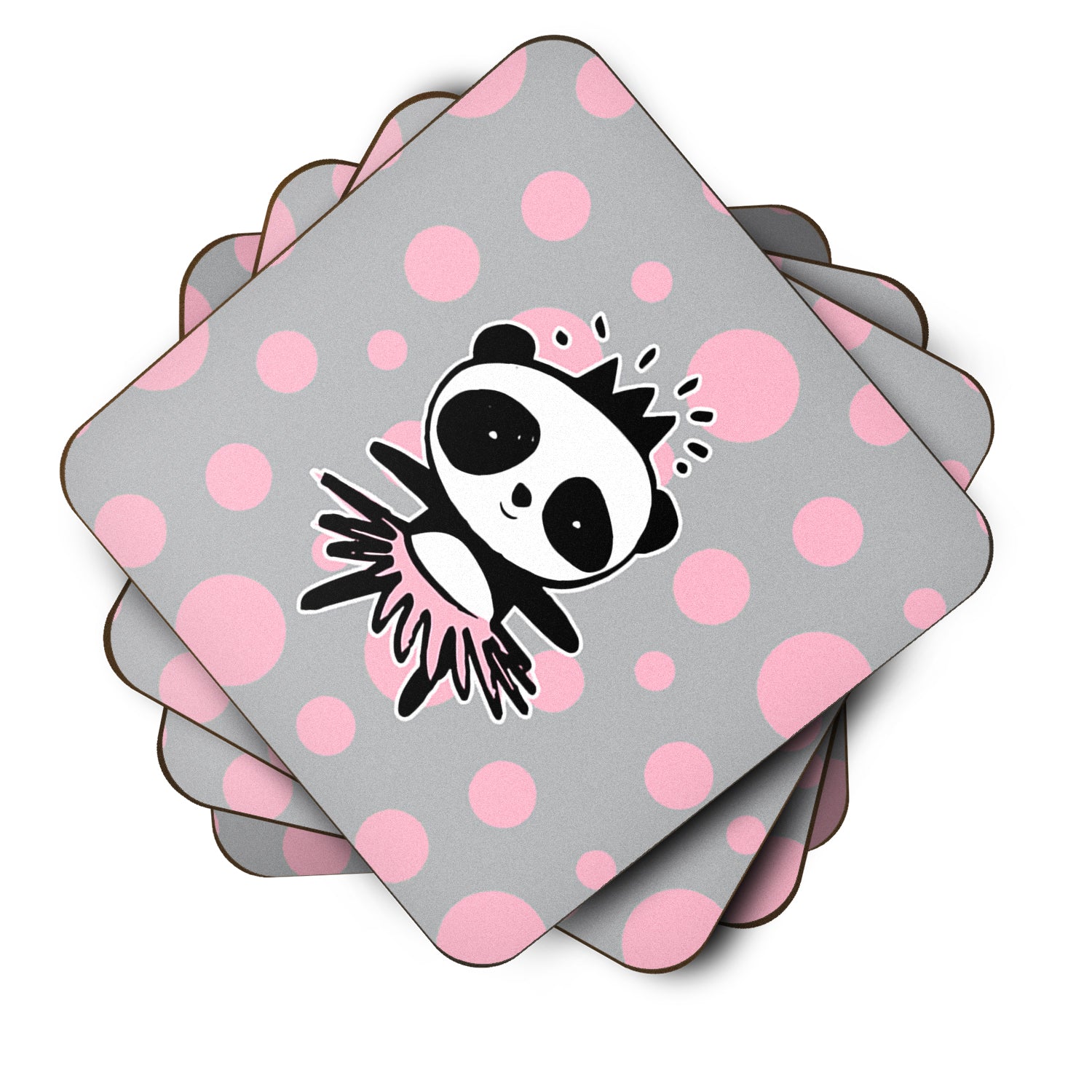 Panda Bear Ballerina Foam Coaster Set of 4 BB7035FC - the-store.com