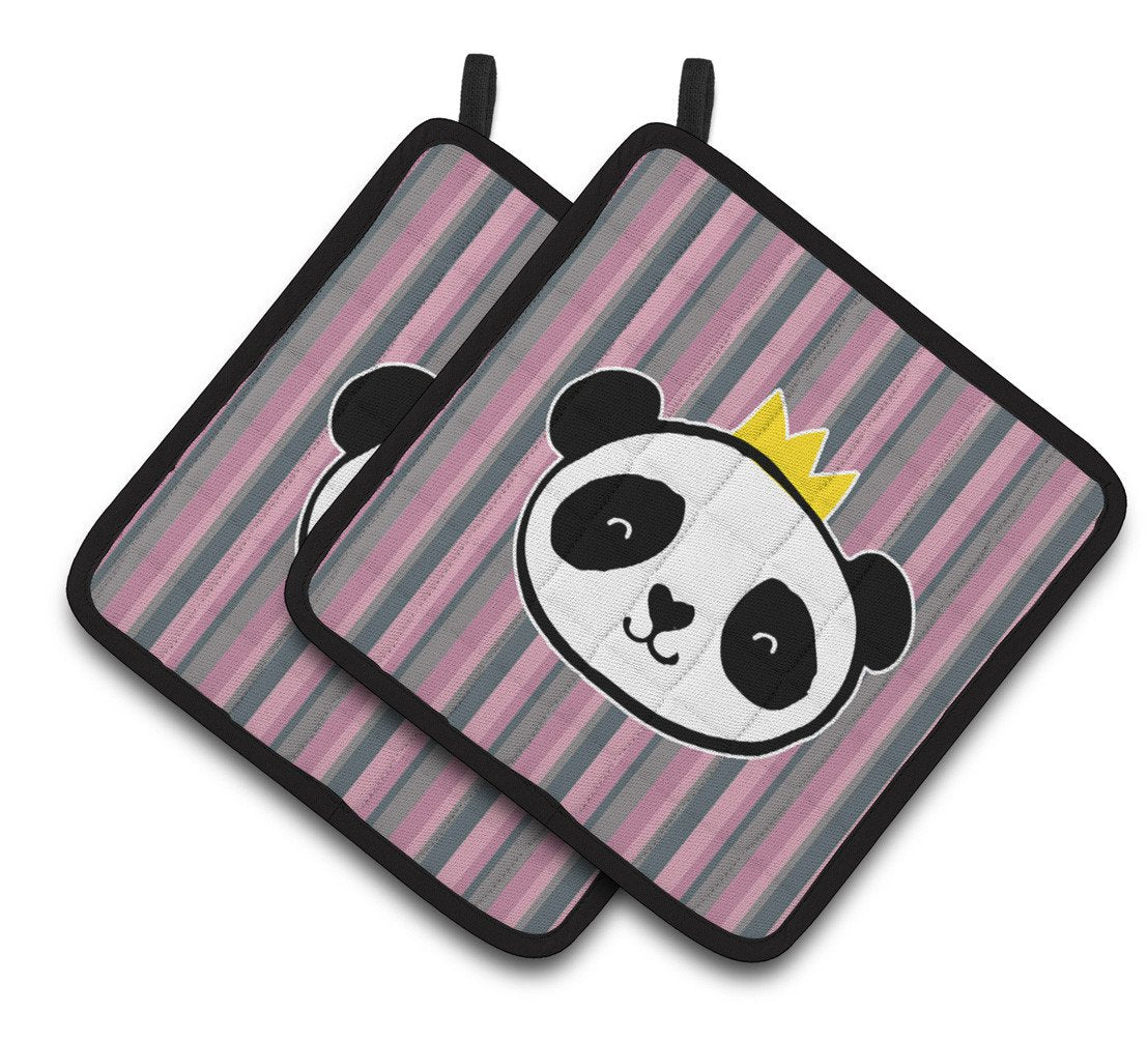 Panda Bear Queen Pair of Pot Holders BB7037PTHD by Caroline's Treasures