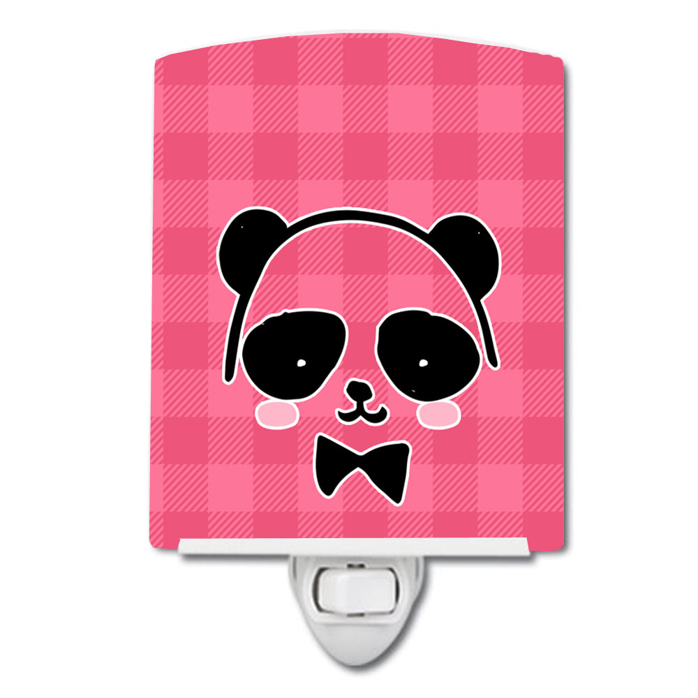 Panda Bear Pink Face Ceramic Night Light BB7039CNL - the-store.com