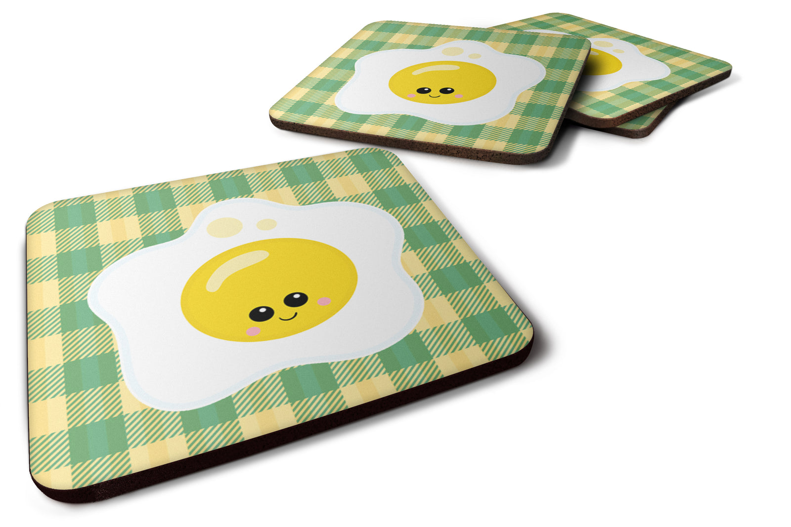 Fried Egg Face Foam Coaster Set of 4 BB7044FC - the-store.com