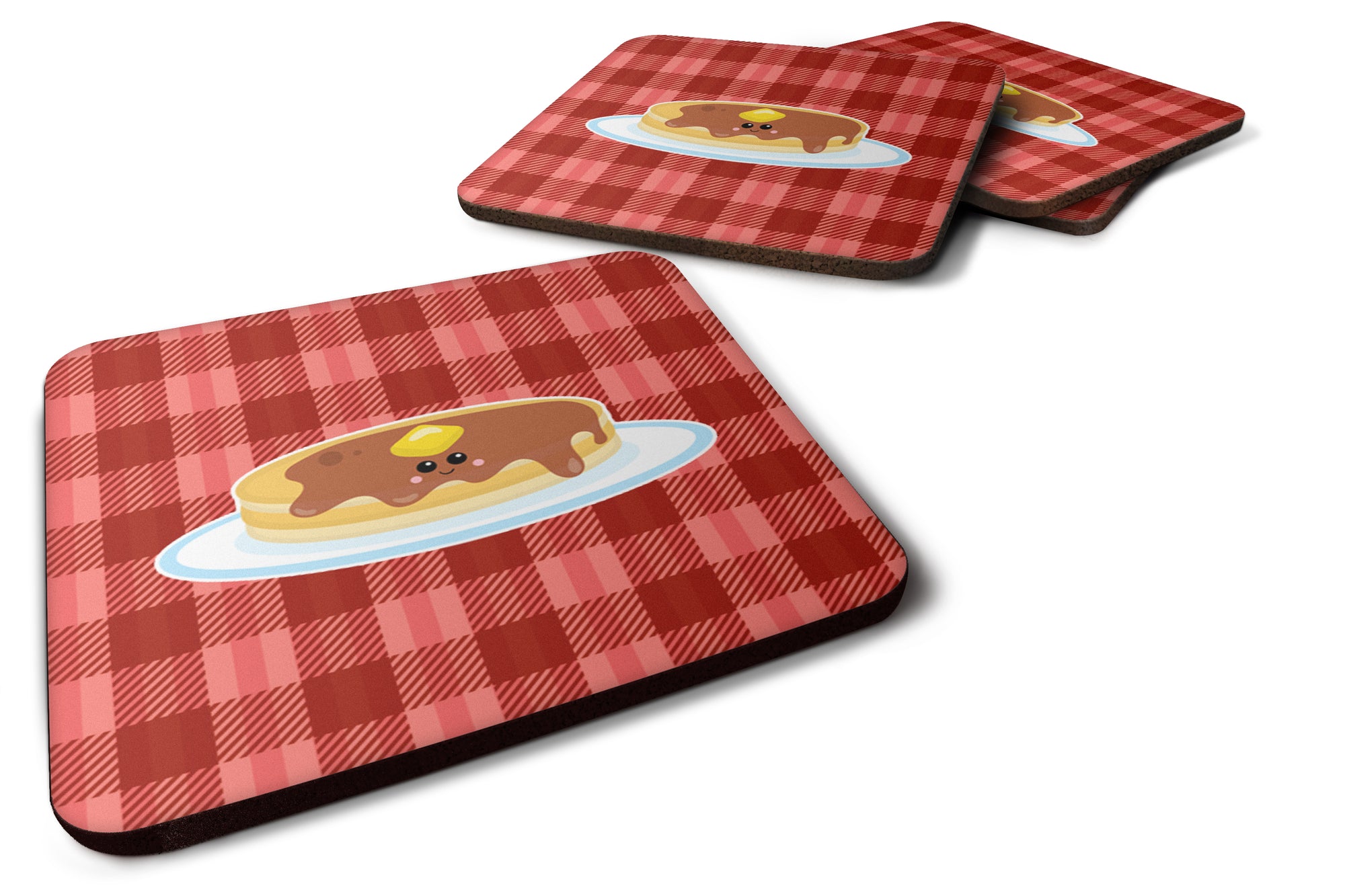 Pancake Face Foam Coaster Set of 4 BB7049FC - the-store.com