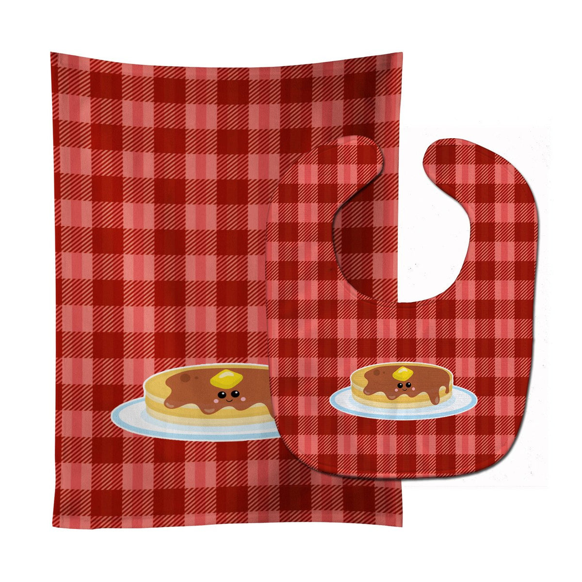 Pancake Face Baby Bib &amp; Burp Cloth BB7049STBU by Caroline&#39;s Treasures